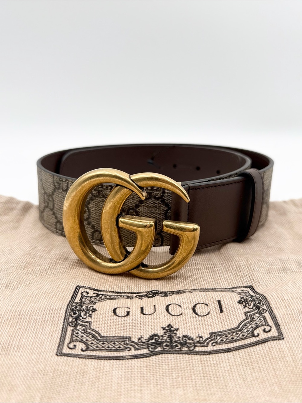 Gucci GG belt with double G buckle - 75/30